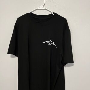 Black and White Short Sleeve Tee with Mountain Graphic